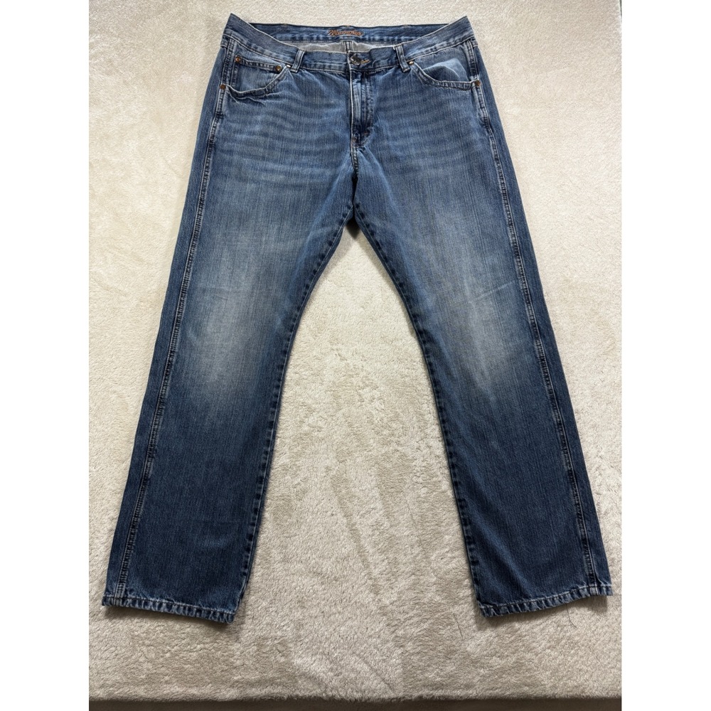 Wrangler Retro Mens 88MWZDK Straight Leg Blue Jeans 38x34 Meas: 38x33